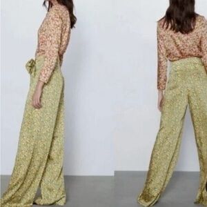 Zara Yellow Wide Leg Jumpsuit